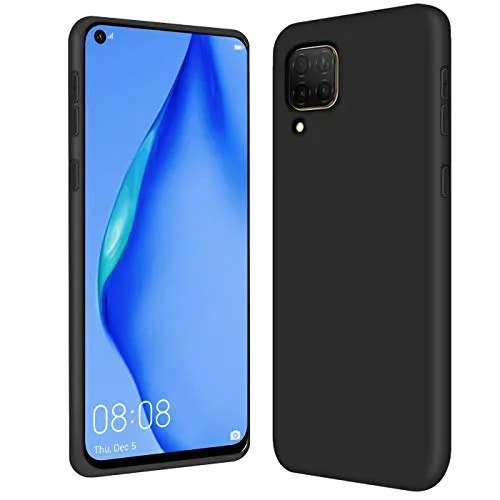 CoolGadget TPU Handyhülle für Huawei P40 Lite Silikonhülle, farbige TPU Soft Case mit Grip-Oberfläche, kompatibel mit Huawei P40 Lite (6,4 Zoll), Schwarz
