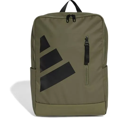 adidas Unisex Back-to-University Rucksack Olive Strata/Black - Tagesrucksäcke mit 22,25 l Volumen, aus 100 % recyceltem Polyester, ideal für umweltbewusste Studierende.