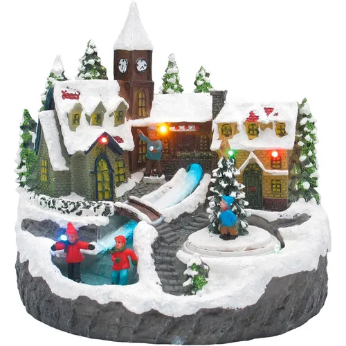 LED Winterdorf mit drehendem Element