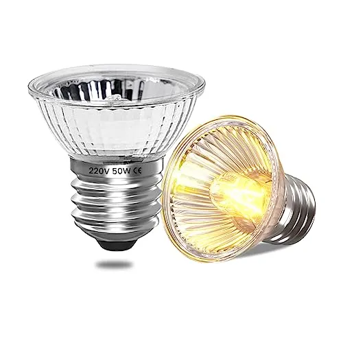 Bonlux UVA UVB Lampe Schildkröte Wärmelampe Hühner Heizlampe Terrarium 50 Watt Reptilien Wärmebirne E27 Turtle Heat Lamp Basking Spot Glühbirnen Eidechsen Wärmebirne Gecko Heizbirne (Dimmbar 2 Stück)