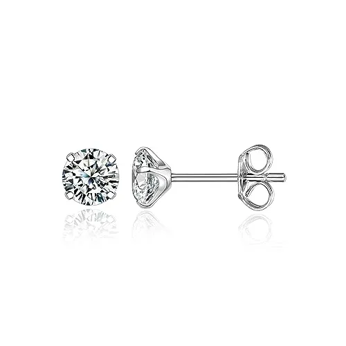 Limerencia Hypoallergene G23 Reintitan Paare, leichte kubische Zirkonia Ohrringe Piercing Schmuck für Frauen Mädchen Teenager (3mm, Runder Zirkoniumdioxid)