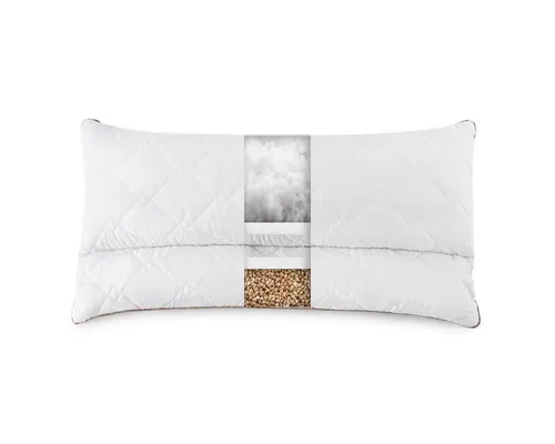 SEI Design Kopfkissen 40x80 mit Nackenrolle - Kopfkissen mit ergonomischer Buchweizenfüllung, ideal für Rückenschläfer und Seitenschläfer, unterstützt optimal den Nacken und ist allergikergeeignet.