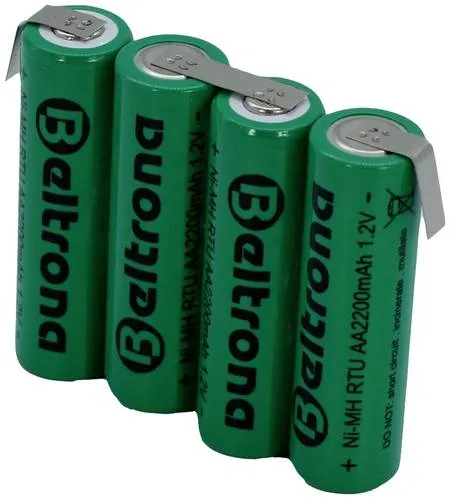 Beltrona RTU4AAZ Akkupack 4x Mignon (AA) - NiMH Akkupack mit 4.8 V und 2200 mAh, ideal für langlebige Energieversorgung von Geräten und umweltfreundlich im Einsatz.
