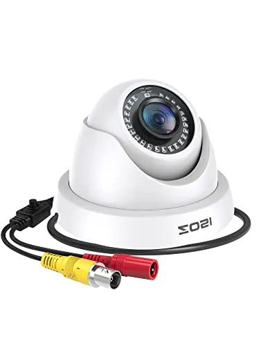 ZOSI CCTV 1080P 4in1 Outdoor Dome Video Überwachungskamera Außenkamera mit 3.6mm Linse, 20M IR Nachtsicht, Weiß