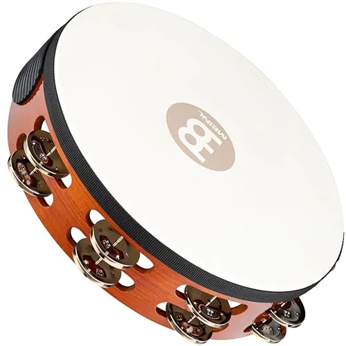 Meinl Percussion Traditional Headed Tambourine - 10 Zoll Ziegenfell Tamburin - Percussion Instrument mit handselektiertem Ziegenfell für authentischen Sound, ideal für Singer und Songwriter. Kompakt und leicht transportierbar.