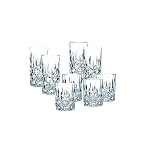 Spiegelau & Nachtmann Nobelesse Set 4X Whiskybecher + 4X Longdrink Gläser, 40037622, Transparent