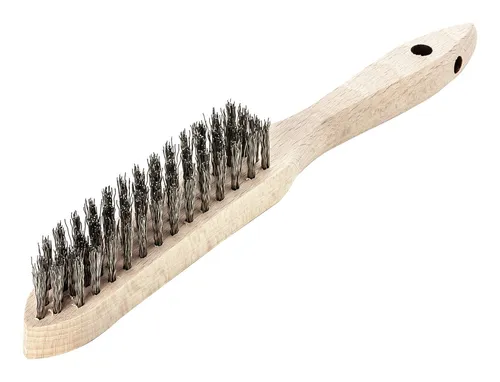 Produktbild Lessmann Handdrahtbürste rostfrei gewellt 0,35 mm 4-reihig - 104.641