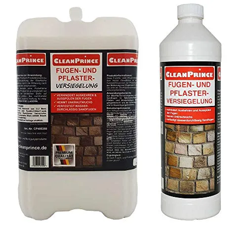 CleanPrince Fugenfestiger Sandfugen Fugen- und Pflasterversiegelung 5+1 Liter = 6 Liter | feinen Splitt versiegeln Fugenversiegelung Fugen-Festiger Verfestiger