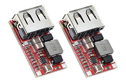 TECNOIOT 2 STK DC-DC Step-Down Modul 6-24V 12V/24V zu 5V 3A USB Netzteil Ladegerät 97.5% Effizienz