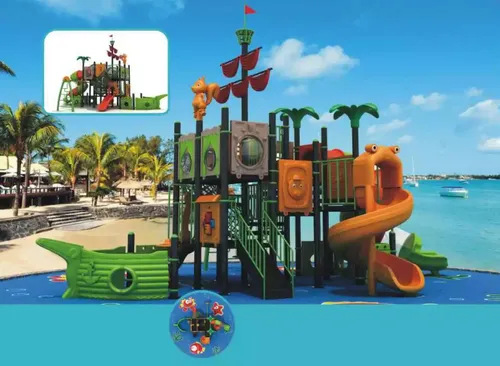 Schiff Turm Outdoor Spielturm mit Rutsche für Kinder - Großer Spielturm mit Rutsche für stundenlangen Spielspaß im Freien. Ideal für Kinder im Alter von 1-11 Jahren, fördert die Kreativität und Bewegung.