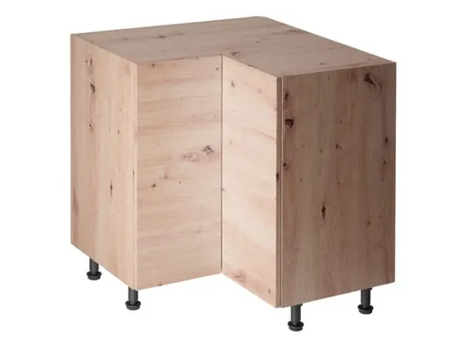 Kücheneckschrank Winkelschrank in Beige - Moderner Küchenschrank für Esszimmer und Küche, ideal für die optimale Raumnutzung. Mit verstellbaren Füßen und praktischem Türmechanismus, bietet er Stauraum und Stil.