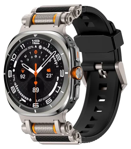 Silikonarmband für Samsung Galaxy Watch Ultra 2 2025 / Watch Ultra 47mm Schwarz/Titan