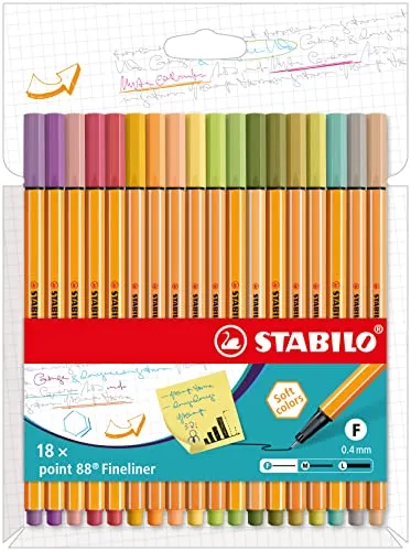 STABILO - Fineliner - point 88-18er Pack - soft colors