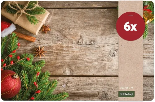 matches21 HOME & HOBBY Platzset Abwaschbare Tischsets 6er Set Weihnachten Geschenke, (6-St), Platzsets als Tisch-Untersetzer und Tisch-Deko für Esstisch Teller