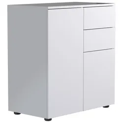 VCM Kommode Dalosa 4-Fach, weiß - Elegante Kommode mit 4 Fächern und 2 Schubladen, griffloses Design mit Push-to-open Technik, ideal für stilvolle Aufbewahrung.
