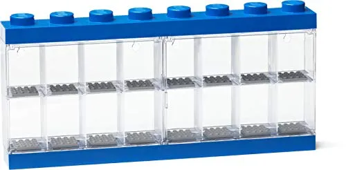 LEGO Minifigure Stackable Display Case with 16 Knobs, in Blue