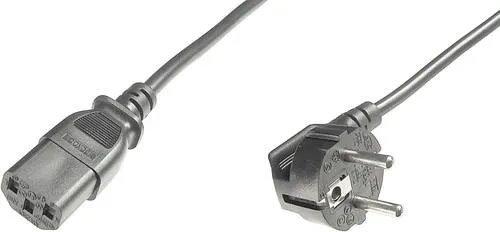 Digitus Kaltgeräte Anschlusskabel [1x Schutzkontakt-Stecker - 1x Kaltgeräte-Buchse C13] 1.80m Schwarz