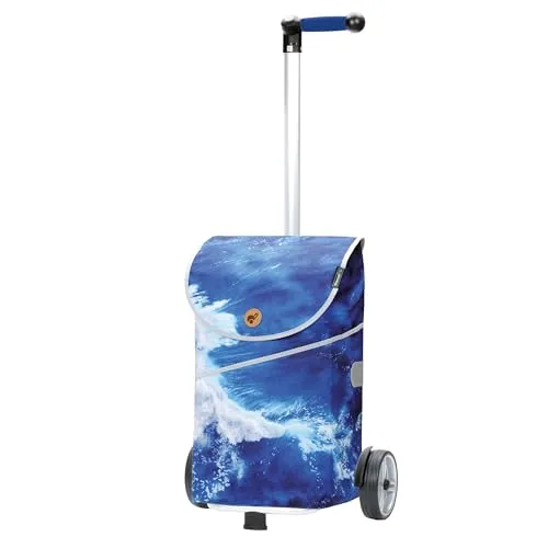 Andersen Einkaufstrolley - 46 Liter - höhenverstellbar - Aufhängung für Einkaufswagen - belastbar 40 kg - Aluminium - Kugellager-Rad Ø 17 cm - mit Kordelzug & Klett - Shopper Mix Collection A31