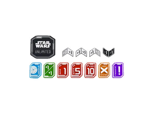 Gamegenic Star Wars: Unlimited Premium Tokens PRO - Brettspielzubehör mit 55 doppelseitigen Acrylmarkern im ikonischen Star Wars Design, ideal für strategische Spiele und verschiedene Spielsituationen.