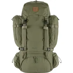 Fjällräven Kajka 75 S/M Green - Komfortabler Wanderrucksack - Rucksäcke mit innovativem Holzrahmen und 75L Volumen, ideal für schwere Lasten. Langlebig und nachhaltig durch recycelte Materialien, perfekt für anspruchsvolle Wanderungen.