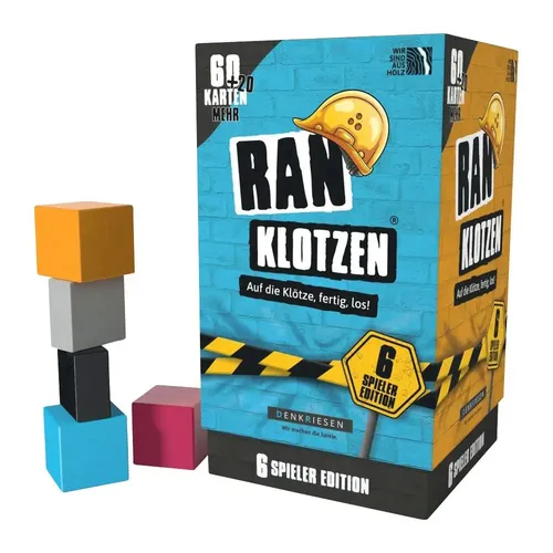 DENKRIESEN - RANKLOTZEN® - 6 Spieler Edition - Gesellschaftsspiel für 6 Spieler, Schnelligkeit und Geschicklichkeit im Wettkampf, ideal für spannende Spielabende mit Familie und Freunden.