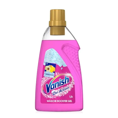 Vanish Oxi Action Gel Pink – 1 x 1,5l – Fleckenentferner und Wäsche-Booster Gel ohne Chlor – Für bunte Wäsche
