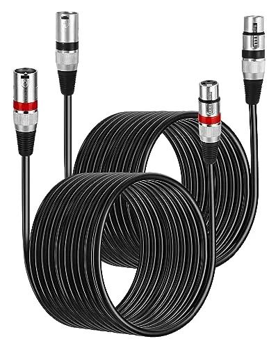 PERMUST 2 Pack XLR Kabel 10M Symmetrisches Mikrofonkabel, XLR-Stecker auf Buchse, Verlängerungskabel für Studio-Recorder, Mikrofon, Mixer, Lautsprechersystem,