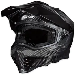 Simpson Xcursion Bandit Carbon, Endurohelm - Carbon - L - Motorradhelm mit Carbon-Faser Schalenkonstruktion für außergewöhnliche Festigkeit und Leichtigkeit. Ideal für Offroad-Abenteuer und bietet einen hohen Komfort bei langen Fahrten.