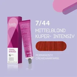 Londa Professional Extra Rich Crème Permanente Cremehaarfarbe 7/44 Mittelblond Kuper- intensiv 60ml