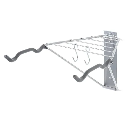 Delta Cycle 2 Fahrradträger Garage – Faltbarer Fahrrad-Wandhalter mit Ablagefläche hält bis zu 29,5 kg – Horizontaler Wand-Fahrradträger für Straße, MTB und Hybrid-Fahrräder