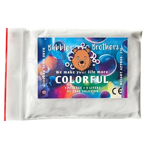 Bubble Brothers Seifenblasenflüssigkeit für Riesenseifenblasen 2 x 5 Liter Seifenblasen Nachfüllflasche Grosse und Stabile Seifenblasen Pulver Seifenwasser Seifenblasenlösung Giant Bubbles