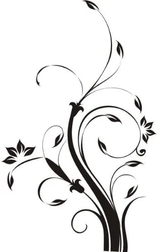 Indigos UG - Wandtattoo Wohnzimmer - Wandaufkleber Blume Ast Äste Baum Pflanze 80x49cm, schwarz w310 - Aufkleber Kinderzimmer Schlafzimmer Küche Badezimmer Büro Dekoration
