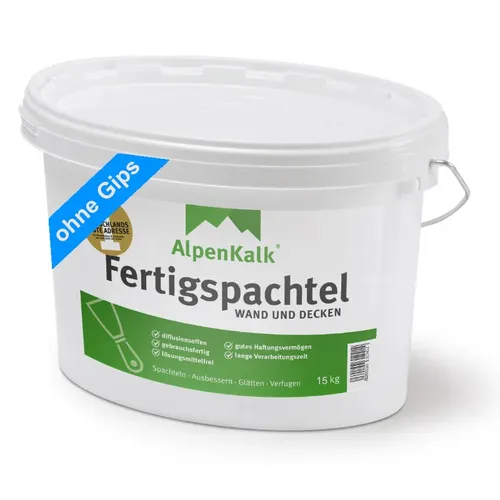 AlpenKalk® Fertigspachtel jetzt 15 kg (12 + 3 kg)