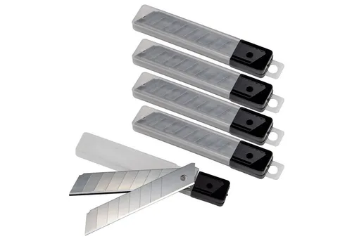 ChiliTec Cuttermesser Cuttermesser Ersatz Abbrechklingen 18mm (50 Stück) im Köcher, Klinge: 1,8 cm, (50-tlg), Cutterklingen im Köcher