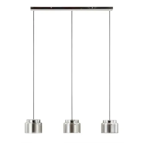 Lucande Hängeleuchte Diano - 3-flammige Designleuchte - Hängeleuchten aus Eisen und Glas in rauchgrau und chrom. Inklusive 3 GX53 Leuchtmittel für warmweißes Licht, ideal für stilvolle Akzentbeleuchtung.