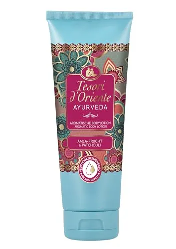 TESORI D'ORIENTE BODY LOTION AYURVEDA 250ML, aromatische Bodylotion mit Amla-Fruchtextrakt, Sesam-Öl, Aloe vera und Calendula, Wellness-Ritual für Körper & Sinne