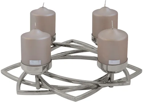 ZAPPORA Leuchter 4-flammig aus Edelstahl in silber von Fink