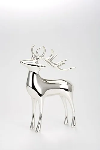 Weihnachtsdeko Rentier mittelgroß versilbert, anlaufgeschützt