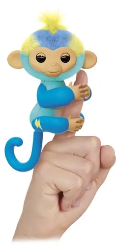 FINGERLINGS – Leo – Interaktiver Baby-Affe in Blau – Elektronisches Plüschtier für Kinder ab 5 Jahren