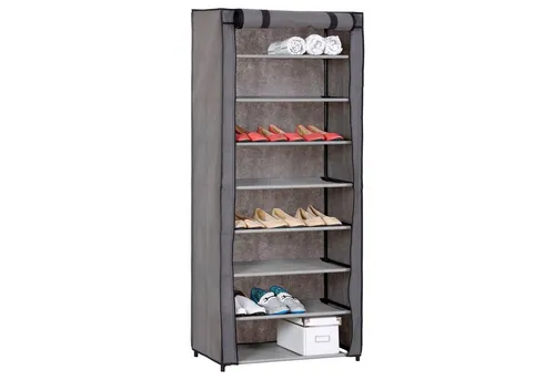 IDIMEX Schuhschrank TAMARA Schuhschrank Stoffregal Kellerregal Standregal 8 Böden Schuhregal in g