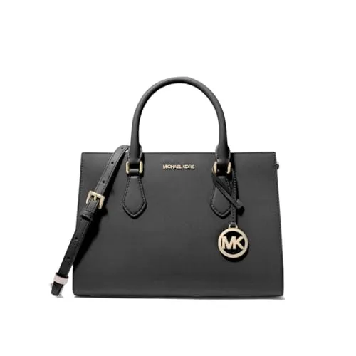 Michael Kors Sheila MD ZIP Satchel - Elegante Handtasche in Schwarz - Damentasche von Michael Kors, groß und stylish mit doppeltem Griff, ideal für Freizeit und Alltag, aus hochwertigem Leder und mit goldfarbenem Reißverschluss.
