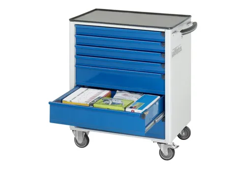 Rau Werkzeugwagen mit 7 Schubladen - 700x500x860mm - Robuster Werkstattwagen aus Metall mit 7 geräumigen Schubladen für optimale Werkstattorganisation und einfachen Zugriff auf Werkzeuge.
