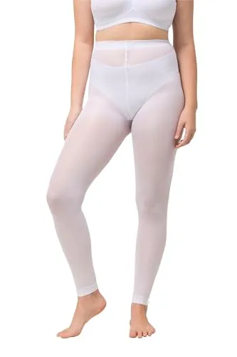 Ulla Popken Damen, 60den Strumpf-Leggings, 60 Denier, Weiß, 46-48
