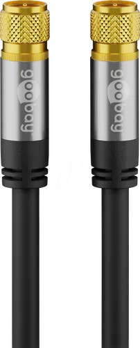 GOOBAY 70666 - Antennenanschlusskabel (F) (135 dB typ) 4x geschirmt, 3,0 m