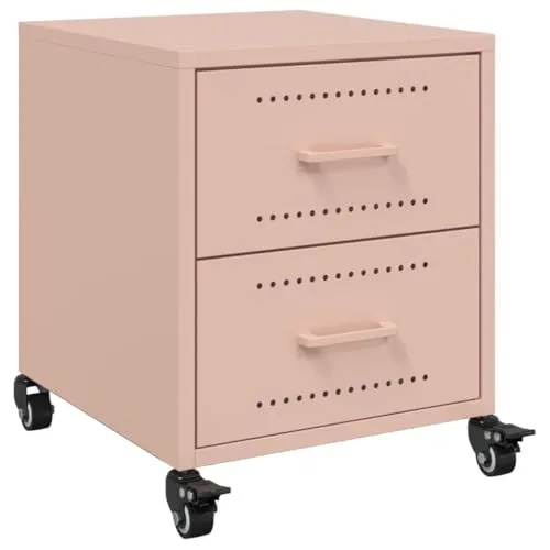 vidaXL Nachttisch Rosa 36x39x43,5 cm aus Stahl