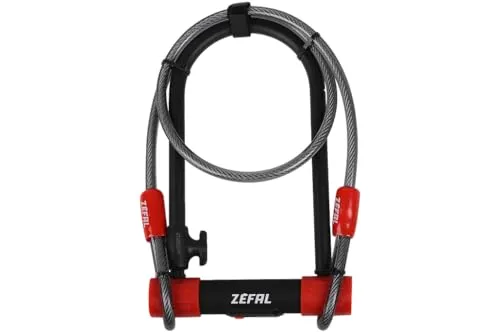 Zefal 268090 - Hochsicherheits-Bügelschloss mit Kabel - Fahrradschlösser, robustes 10 mm Stahlmaterial und 120 cm Kabel für optimale Sicherheit und einfache Befestigung.