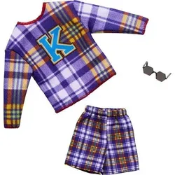 Mattel GWC31; HRH35 - Barbie Ken Fashions Modeset - Lila Outfit mit