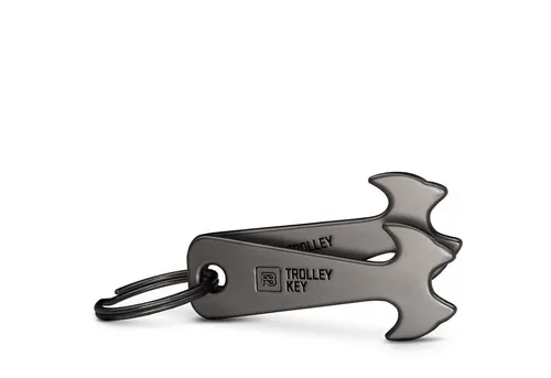 FABACH Schlüsselanhänger TrolleyKey Schwarz Einkaufswagenlöser - Einkaufswagenchip Einkaufschip (2-tlg)