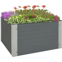 Outsunny Hochbeet 60x60x30 cm - Grau - Hochbeet für Balkon, ideal für Blumen, Obst und Gemüse. Langlebig aus Holz-Kunststoff-Platten, perfekt für den Außenbereich und fördert die Freude am Gärtnern.