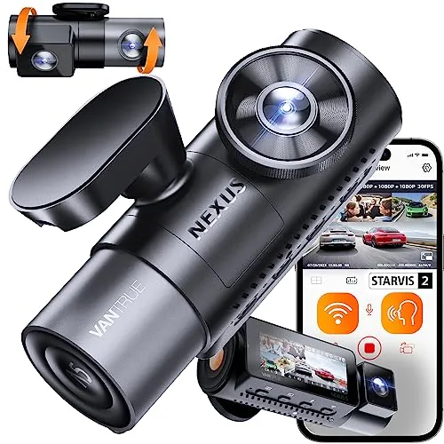VANTRUE N5 4 Kanal Dashcam 1944P mit 3 Linsen und 5.8GHz WiFi